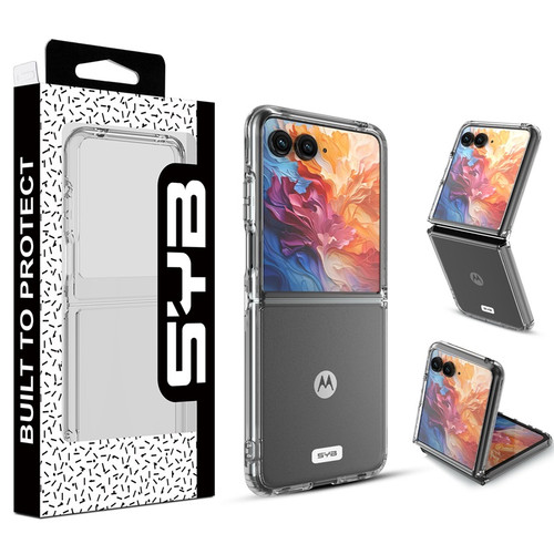 SYB Sturdy Gummy Cover for Motorola razr plus (2024) - Highly Transparent Clear / Transparent Clear